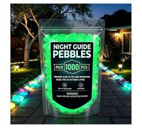 Glow in the Dark Pebbles Outdoor Luminous Glow Stones for Garden Pathways, Glowing Rocks for Yard, Aquarium, Planter & DIY Decor (Green,1000pcs)
