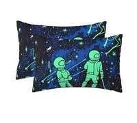 Glow in The Dark Pillows Protectors Set of 2 Invisible Zipper Pillow Cover Comfortable Pillowcase for Summer Bench Bed 40X60Cm