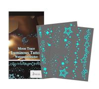 Glow in the Dark Stickers, Luminous Glitter Patch, 6.42in Waterproof Sweatproof Design, Long Lasting Shine, Temporary Body Decals for Women, Girls, Arms, Shoulders, Ankles