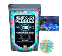 Glow In The Dark Stones - 200 Pieces Glowing Garden Walkway Rocks | Outside Glowing Pebbles,for Walkway Yard Backyard Pathway Driveway Patio Landscaping Fish Tank Aquarium Terrarium