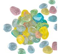 Glow In The Dark Stones - Petites Pierres Lumineuses | Glow Multicolore Dans La Pierre Noire Pour Le Jardin | Décorations Lumineuses Galets Lumineux Pour Jardin Paysage De La Cour Patio Passes