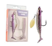Glow-in-The-Dark T-Tail Lead Soft Bait Set 9.5cm 20g Single Hook Glitter Bionic Appâts de pêche en mer