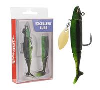 Glow-in-The-Dark T-Tail Lead Soft Bait Set 9.5cm 20g Single Hook Glitter Bionic Appâts de pêche en mer
