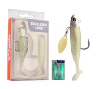 Glow-in-The-Dark T-Tail Lead Soft Bait Set 9.5cm 20g Single Hook Glitter Bionic Appâts de pêche en mer