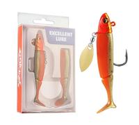 Glow-in-The-Dark T-Tail Lead Soft Bait Set 9.5cm 20g Single Hook Glitter Bionic Appâts de pêche en mer