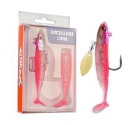Glow-in-The-Dark T-Tail Lead Soft Bait Set 9.5cm 20g Single Hook Glitter Bionic Appâts de pêche en mer