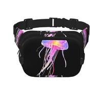 Glow Jellyfish Sac banane multifonction imprimé unisexe tendance Sac de rangement de voyage