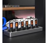 Glow Nixie Horloge tube multifonction électronique numérique de bureau Horloge de table IPS Affichage images Horloge Nixie moderne