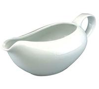 Glow Saucière traditionnelle en céramique blanche 500 ml pour sauces à la crème et sauce - Saucière parfaite pour Noël, mariage, dimanche déjeuner, rôti - Passe au lave-vaisselle et au micro-ondes