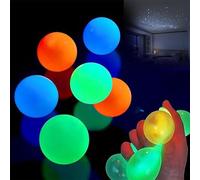 Glow Sticky Balls, Super Soft Fluorescent Stress Wall Balls, Sticky Balls to Throw at Ceiling, Luminous Stress and Anxiety Relief Sticky Ceiling Ball(Colour Random Delivery) (12PCS)