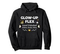 Glow-Up Flex Level Unlocked Évolution Personnelle Sweat à Capuche