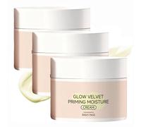 Glow Velvet Priming Moisture Cream, Pore Blurring and Makeup Gripping Primer, Moisturizer and Primer in One, Hydrating Base for Smooth Makeup Application, Velvety Finish Face Primer for All Skin (3PC)