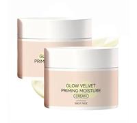 Glow Velvet Priming Moisture Cream, Pore Blurring and Makeup Gripping Primer, Moisturizer and Primer in One, Hydrating Base for Smooth Makeup Application, Velvety Finish Face Primer for All Skin (2PC)
