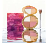 Glow Wardrobe Eye & Cheek Palette - 4-Shade Highlighting & Blush Makeup Palette with Silky Blendable Texture, Long-Lasting Glow, Portable Face Palette with Makeup Brush(1pc)