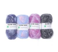 Glow Yarn Luminal Soft Crochet Arts Crafts décorations 4 rouleaux 152yd (44x75x1.2cm et 44x150x1.2cm)