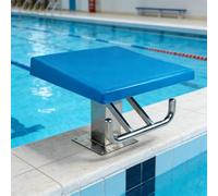Glowdora Bloc De Départ À Une Marche De 50 Cm Et Plateforme De Saut pour La Compétition avec Poignée De Dos Crawlé, Robuste, en Acier Inoxydable Treillis pour Piscine Enterrée P 19,7 Pouces A