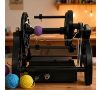 Glowdora Enrouleur De Pelotes, Rouet Électrique, Enrouleur De Pelotes De Fil, Vitesse Maximale : 800 TR/Min, Capacité : 120 G, pour Tissage, Mélange Et Mèche. Black