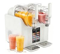 Glowdora Machine À Granités Et Boissons Glacées 430 W À Refroidissement Rapide Et Double Cuve, Appareil 7-en-1 pour Glace À L'italienne Et Granités, Idéal pour Milkshakes Et Cocktails White