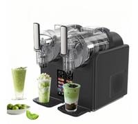Glowdora Machine À Granités Et Boissons Glacées 430 W À Refroidissement Rapide Et Double Cuve, Appareil 7-en-1 pour Glace À L'italienne Et Granités, Idéal pour Milkshakes Et Cocktails Black