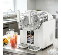 Glowdora Machine À Granités Et Glace À L'italienne, Double Cuve (2 X 2 L), Usage Domestique/Commercial, Refroidissement Rapide, Contrôle De Température, Écran Tactile White