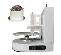 Glowdora Machine Semi Automatique pour Lisser Et Enrober Les Gâteaux d'anniversaire, De 10 À 30 Cm, pour Enrober Les Gâteaux De Crème, Plateau Tournant avec Grattoir, Fournitures De Pâtisserie,White