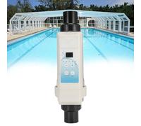Glowdora Système De Chloration De Piscine Au Sel, Électrolyseur Au Sel, Structure Amovible avec Embouts De Sel Haut Et Bas Et Alarme De Panne. EC16