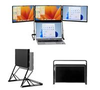 Glowdora Triple Écran Portable, Écran Pliable en Trois Parties pour Ordinateur Portable De 15,6 Pouces, Résolution Full HD 1080p, Rotation À 360° Et Angles De Vision Réglables.