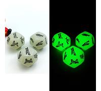 Glowing 12 Sides Love Dice Lover Sex Position Luminous Dice for Adult Couples Dirty Dice Game Adult Fun Toy Sex Games, 3pcs Set