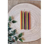 Glowing Bee Lot de 10 bougies d'anniversaire 100 % cire d'abeille naturelles faites à la main