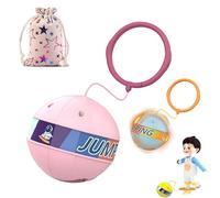 Glowing Bouncing Ball, Goodwillbrave Bouncing Ball, Flashing Jump Ring Glowing Jumping Ball for Kids Training, Ankle Skipping Toy with Bouncy Ball, Sports Toy Fitness Toy for Kids Adults (Pink)