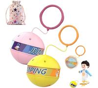 Glowing Bouncing Ball, Goodwillbrave Bouncing Ball, Flashing Jump Ring Glowing Jumping Ball for Kids Training, Ankle Skipping Toy with Bouncy Ball, Sports Toy Fitness Toy for Kids Adults (2pcs-A)