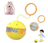 Glowing Bouncing Ball, Goodwillbrave Bouncing Ball, Flashing Jump Ring Glowing Jumping Ball for Kids Training, Ankle Skipping Toy with Bouncy Ball, Sports Toy Fitness Toy for Kids Adults (Yellow)