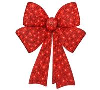Glowing Christmas Bow | Red Waterproof Farmhouse Wreath Bow |