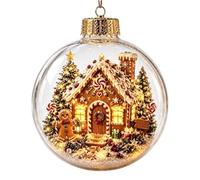 Glowing Christmas Diorama Ornament - Clear Lighted Holiday Pendant Light