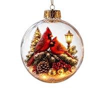 Glowing Christmas Ornaments, LED Holiday Scene Ball, Tree Decoration