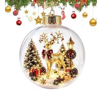 Glowing Christmas Snow Globe Ornament, Glow Ball Hanging Ornaments | Ornement D'histoire De Noël À LED Lumineuse, Boules De Noël Lumineuses Avec Lumière LED Chaude, Cadeau Souvenir Festif