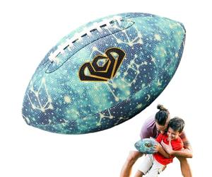 Glowing Football - Glow in the Dark PU Rugby Ball | Non Slip Training Ball | Machine Stitched PU Construction, Luminous Night Design, Non Slip , Size 6 And 9 Options, For Training, Practice And O