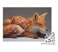 Glowing Fox Statue Puzzle 1000 Pièces Educa Jouet en Bois Divertissement Créatif De l'art De La Décoration Jeu Éducatif Challenge Toy Adultes & Enfants des 14 Ans 70x50cm/1000pcs