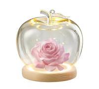 Glowing Glass Box Dome with Wood Base - Transparent Shape Display Cover for Flowers Ring Mini Souvenirs - Valentine Home Decor Gift