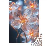 Glowing Glass Flowers Puzzle Adulte 1000 Pièces, 38x26cm/1000pcs; pour Un Moment De Concentration Tranquille; Carton Blanc Facile À Manipuler