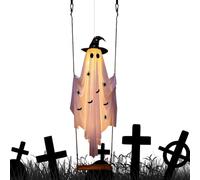 Glowing Halloween Ghost Decoration Flying Witch Hat Party Prop Display