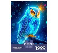 Glowing Hibou Puzzle 1000 Pièces -soirée Jeu Esprit Puzzle, Pièce Épaisses Antiglisse, Poster & Boîte Cadeau, 38x26cm/1000pcs