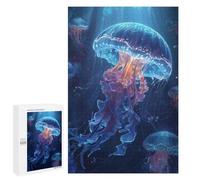 Glowing Jellyfish Ocean Scene Puzzle 1000 Pièces Educa Jouet en Bois Cadeau Unique Décoration Intérieure Jeu Éducatif Challenge Toy Adultes Et Enfants À Partir De 14 Ans 1000 PCS