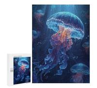 Glowing Jellyfish Ocean Scene Puzzle 1000 Pièces Educa Jouet en Bois Cadeau Unique Décoration Intérieure Jeu Éducatif Challenge Toy Adultes Et Enfants À Partir De 14 Ans 500 PCS