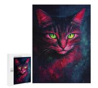 Glowing Neon Cat Art Print-1 Puzzle 1000 Pièces Educa Jouet en Bois Cadeau Unique Décoration Intérieure Jeu Éducatif Challenge Toy Adultes Et Enfants À Partir De 14 Ans 500 PCS
