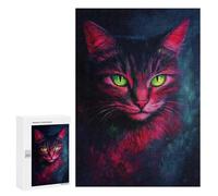 Glowing Neon Cat Art Print-1 Puzzle 1000 Pièces Educa Jouet en Bois Cadeau Unique Décoration Intérieure Jeu Éducatif Challenge Toy Adultes Et Enfants À Partir De 14 Ans 300 PCS