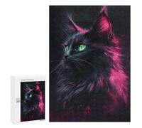 Glowing Neon Cat Art Print-3 Puzzle 1000 Pièces Educa Jouet en Bois Cadeau Unique Décoration Intérieure Jeu Éducatif Challenge Toy Adultes Et Enfants À Partir De 14 Ans 300 PCS