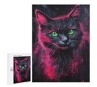 Glowing Neon Cat Art Print-4 Puzzle 1000 Pièces Educa Jouet en Bois Cadeau Unique Décoration Intérieure Jeu Éducatif Challenge Toy Adultes Et Enfants À Partir De 14 Ans 500 PCS
