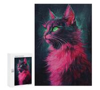 Glowing Neon Cat Art Print-6 Puzzle 1000 Pièces Educa Jouet en Bois Cadeau Unique Décoration Intérieure Jeu Éducatif Challenge Toy Adultes Et Enfants À Partir De 14 Ans 300 PCS