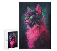 Glowing Neon Cat Art Print-6 Puzzle 1000 Pièces Educa Jouet en Bois Cadeau Unique Décoration Intérieure Jeu Éducatif Challenge Toy Adultes Et Enfants À Partir De 14 Ans 1000 PCS